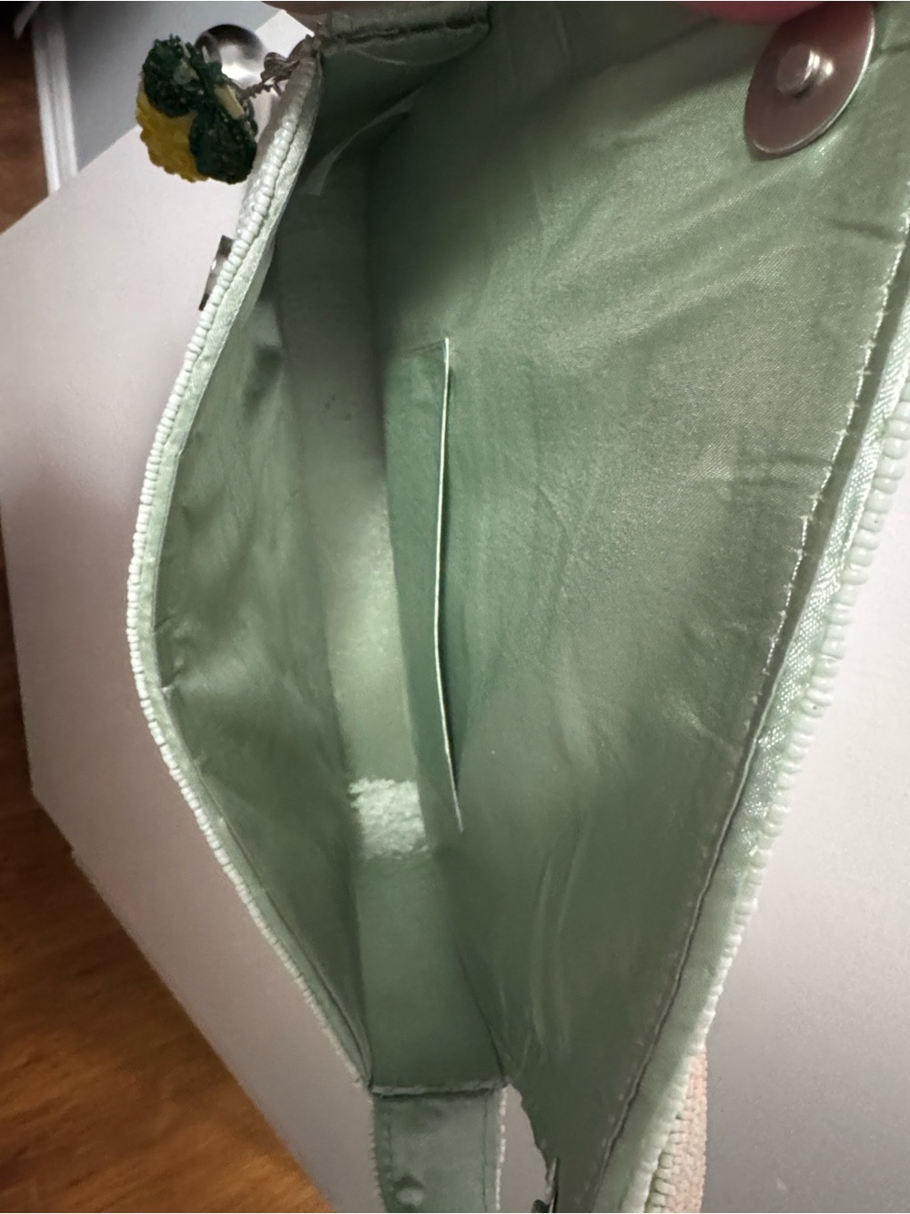 T.J.Maxx Beaded Lemon Shoulder Bag in Yellow and Cream - Picture 4 of 4